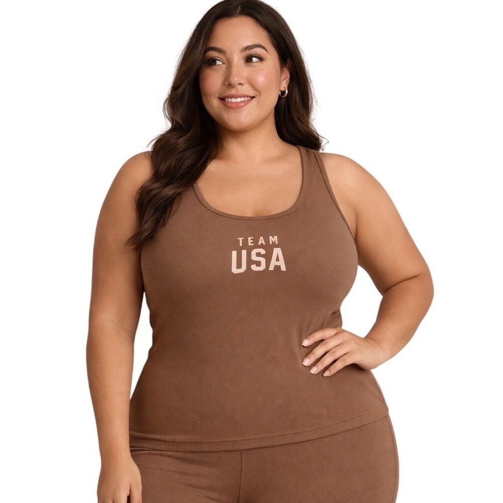 SKIMS Soft Lounge Rib Tank Team USA Sienna 2X